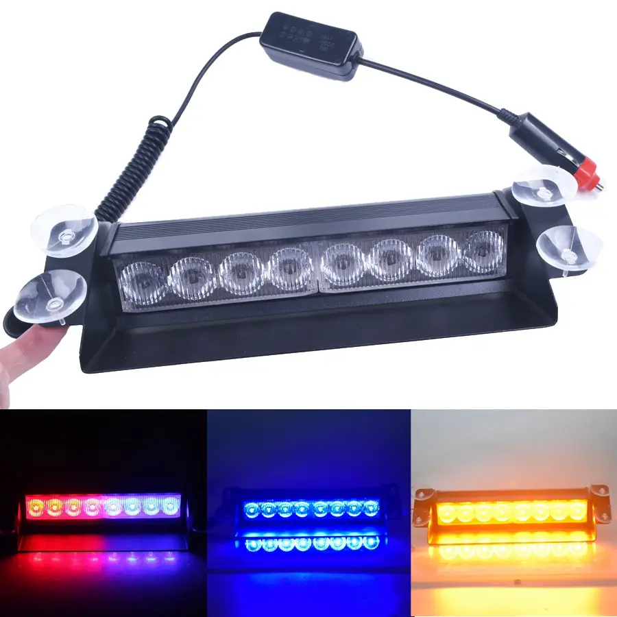 8 LED Car LED Daytime Running Light Fog Lights Police Strobe Flashing Lights Dash Emergency Warning 3 Flashing 5 Style