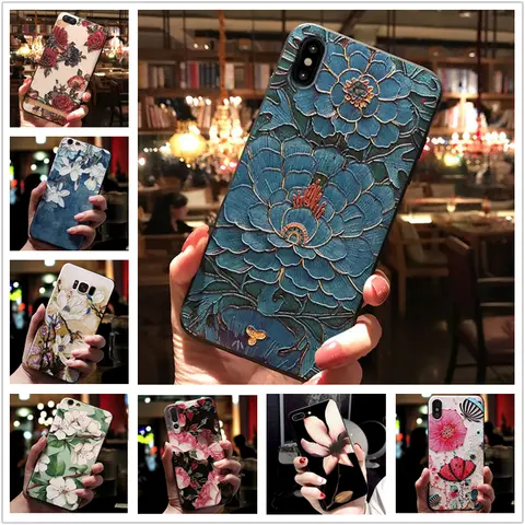 Per HTC U11 U 11 custodia 3D Flower Emboss custodia morbida in silicone per HTC U11 Plus custodie per telefono per HTC U12 life U12 + gusci protettivi