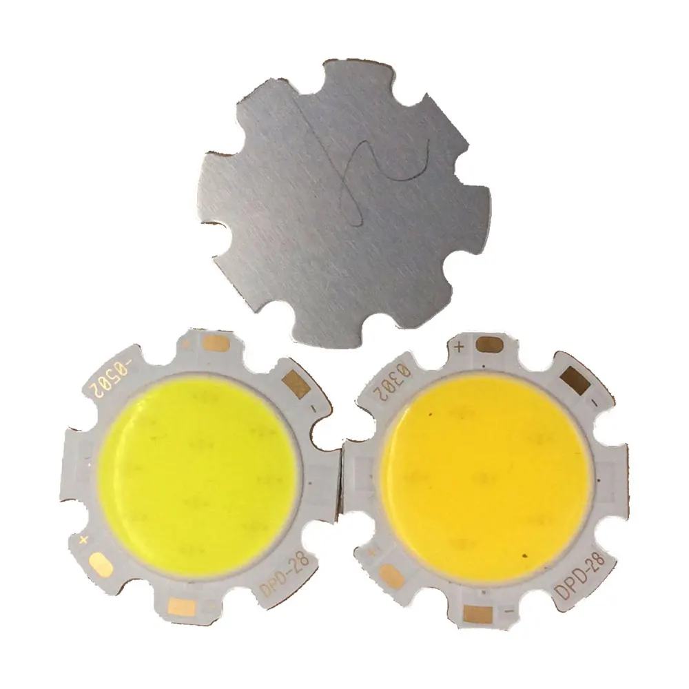 Imagem -04 - Fonte de Luz de Led com Chip Cob Fonte de Luz Redonda de 28 mm 3w 5w 7w 10w 12w para Holofotes de Led Lâmpada de Teto Quente e Fria com 10 Peças