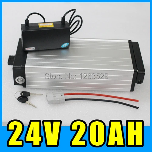 24V Ebike Lithium Battery , 20AH Rear rack Aluminum alloy Battery Pack , 29.4V Electric bicycle Scooter E-bike Free Shipping