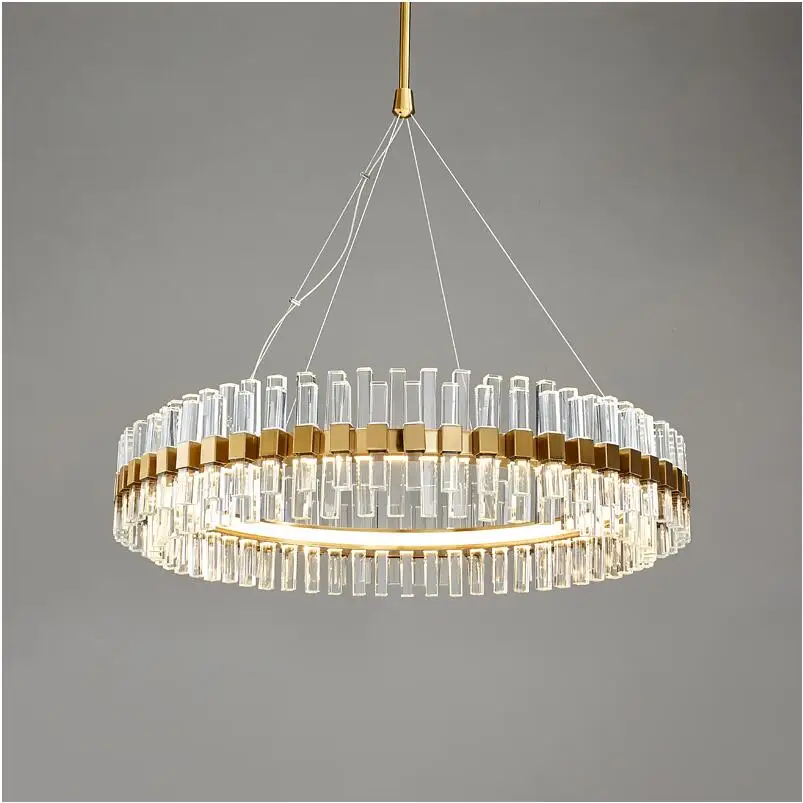 

Modern luxury crystal chandelier creative personality simple living room lamp ring hotel decoration LED chandelier