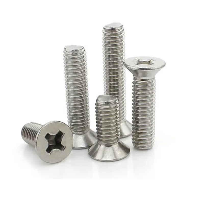 100pcs/lot Stainless steel SUS304 countersunk head flat phillips screws micro machine screw M1 M1.2 M1.4 M1.6 M1.7 M2 M2.5 M3 KM