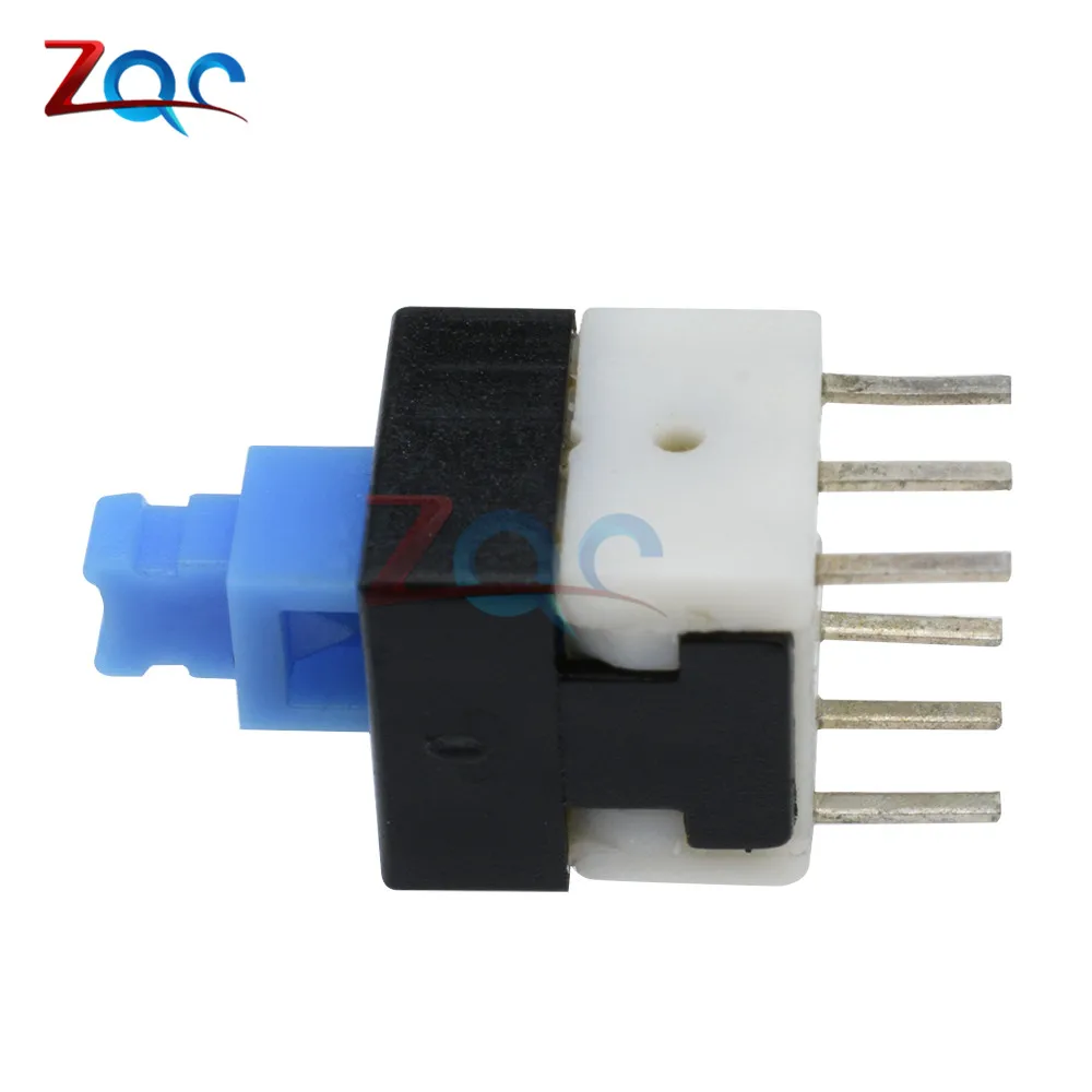 10pcs NEW 8X8mm Blue Cap DPDT Self-locking Type Square Button Switch 8*8 8X8 mm 6Pin Multimeter