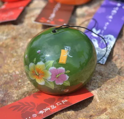 Ceramic Japanese Wind chimes Lucky bells hanging decorations Bless the windchimes