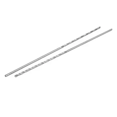 3.5mm Drilling Dia 250mm Length HSS Round Shank Twist Drill Bit Silver Tone 2pcs