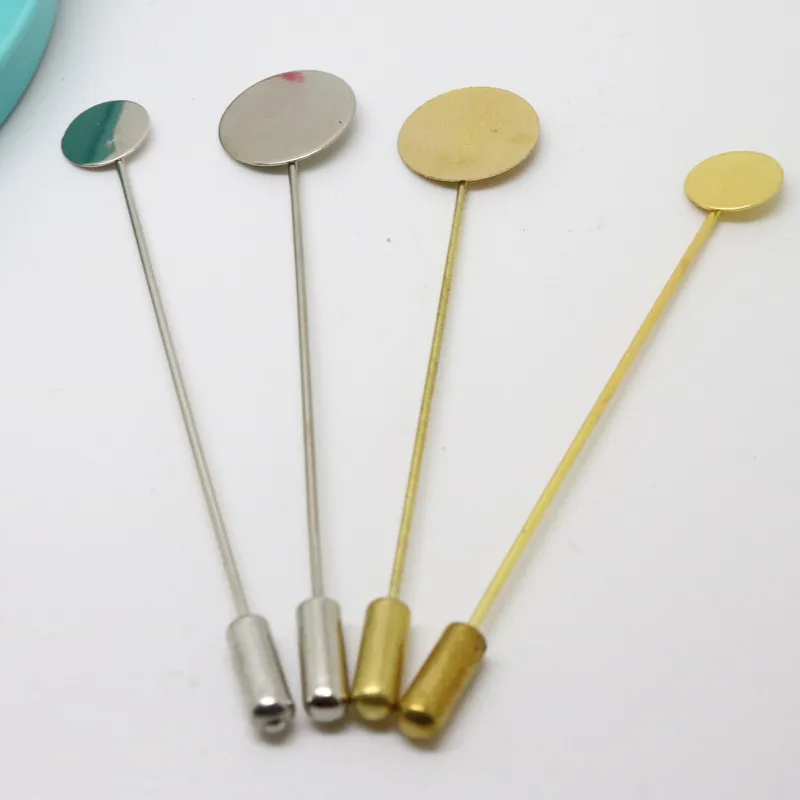 

100pcs Gold/Sliver Color Metal Brooch Lapel Pin Base for Suit Collar Skirt Knitted Diy Jewelry Findings