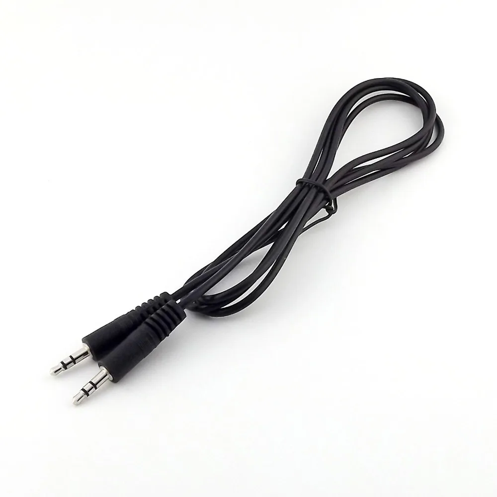 

10pcs Black 3.5mm 1/8" Male to Male Plug Stereo Audio Aux Extension Cable Nickel 1.5M 5FT