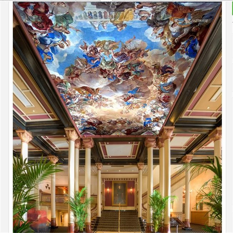 

beibehang custom mural 3d wallpaper The classical European style luxury palace painting ceiling frescoes decoration wall paper