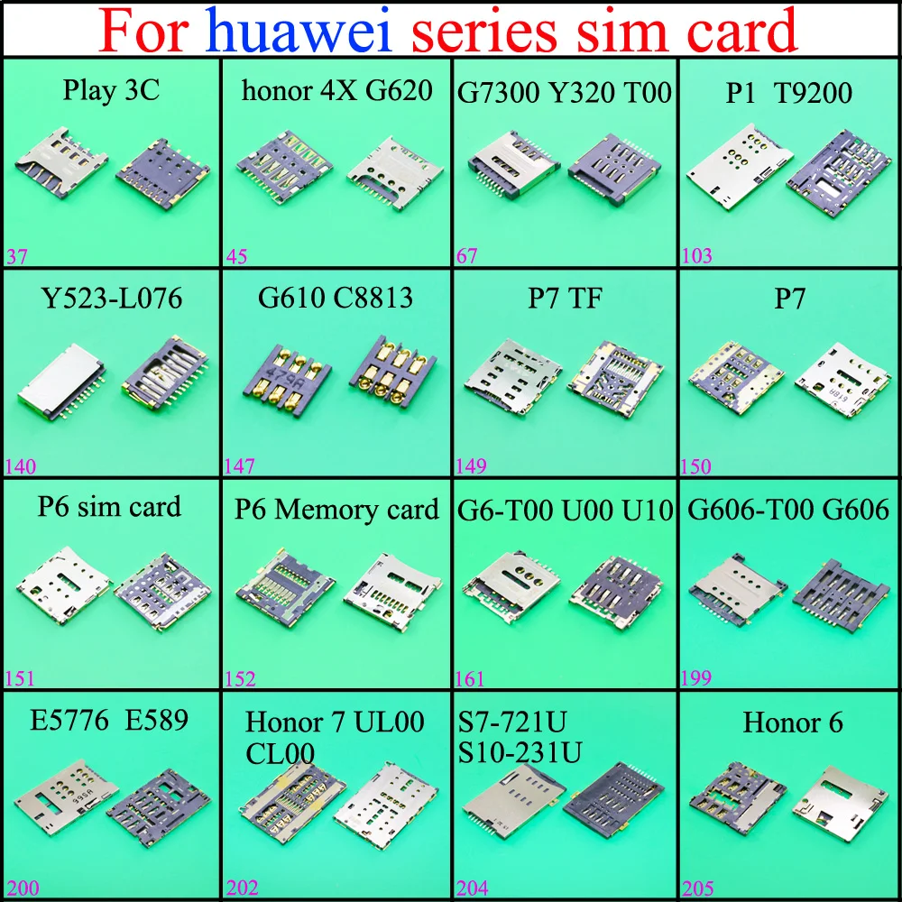 Nuova sim auto lettore di supporto per huawei vassoio di slot presa connettore G6-T00 U00 U10 G606-T00 G606 E5776 E589 per Honor 7 UL00 S7-721U