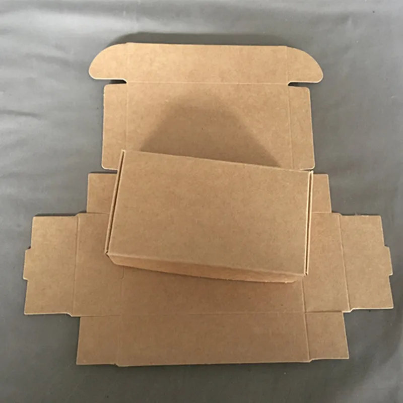 100pcs/lot-133*78*30mm Blank Brown Carton Kraft Box, Gift Packing Boxes, Soap Packaging, Storage Item Aircraft box