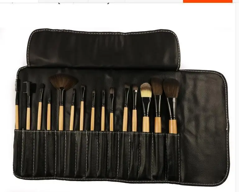 

15PCS professional soft synthetic natural goat hair make up brushes cheap cosmetics makeup brush set pincel maquiagem wholesale