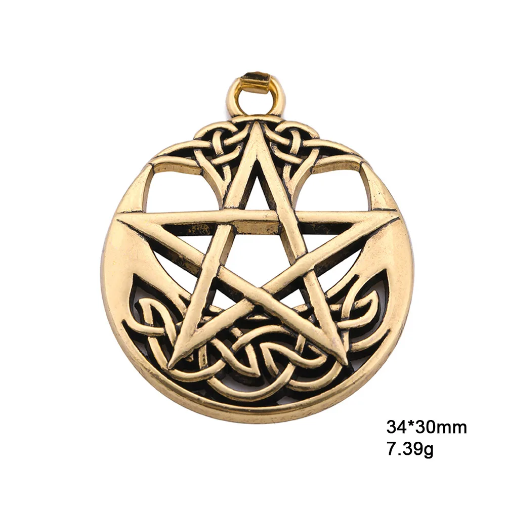 Teamer Vintage Wicca Charms for Jewelry Making Tetragrammaton Pentagram Pentacle Pendant Solomon Talisman Amulet Men Accessories