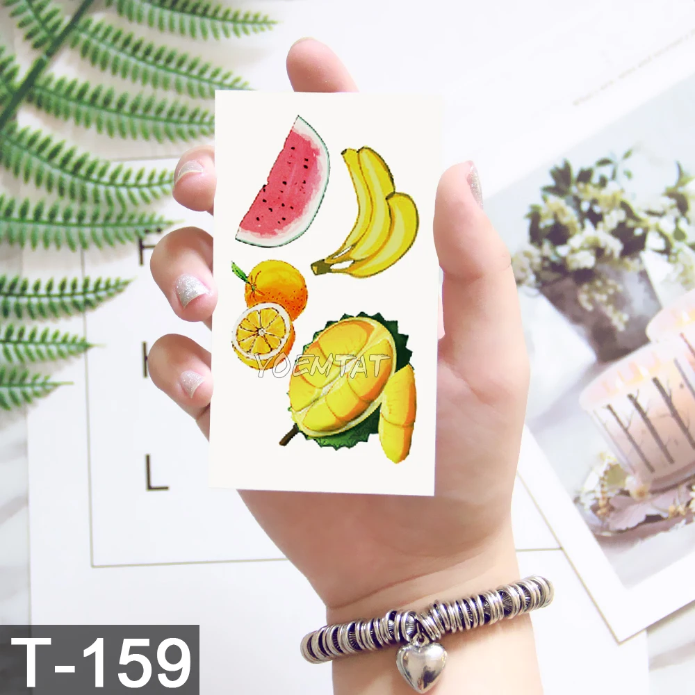 25 Pattern Children Cartoon Temporary Tattoo Stickers Fruit Flower Planet Watercolor Tattoo Kids Body Art Drawing Tatoo