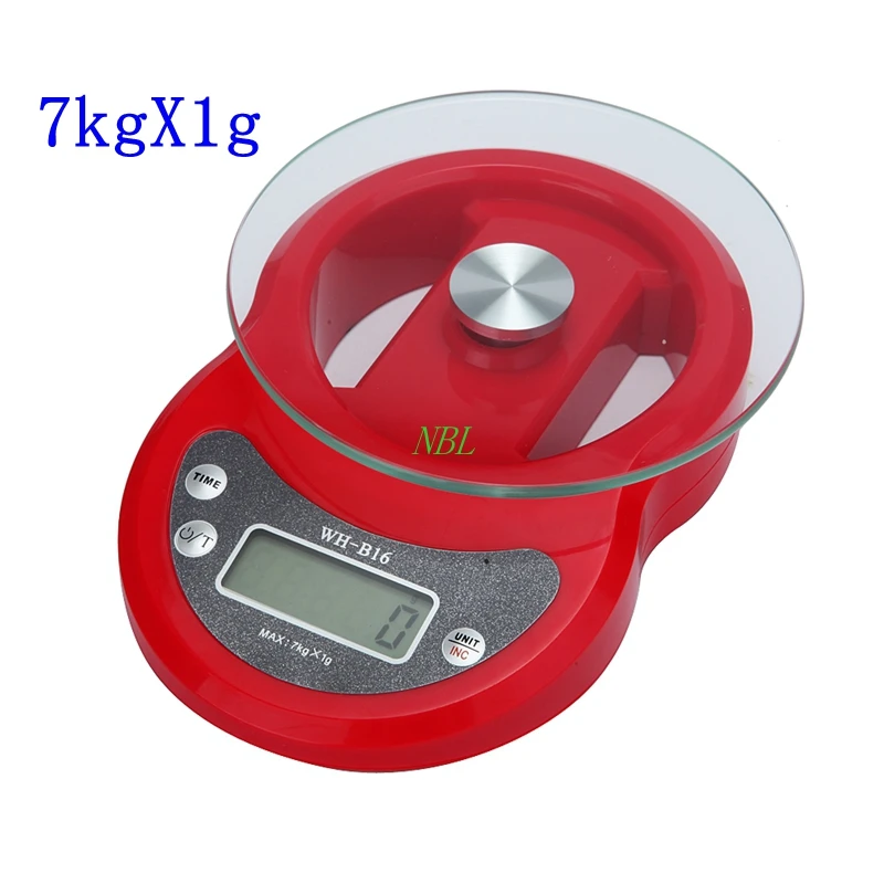 7kg 1g Portable Electronic Kitchen Scales Precision LCD ABS Digital Food Scale Clock Timer Diet Lab Factory Floor Weight Balance