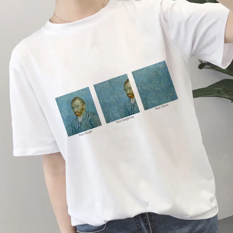 

2019 New Van Gogh Oil Art women t shirt Printed t-shirt female top Casual streetwear tshirt graphic tee shirts Harajuku Femme