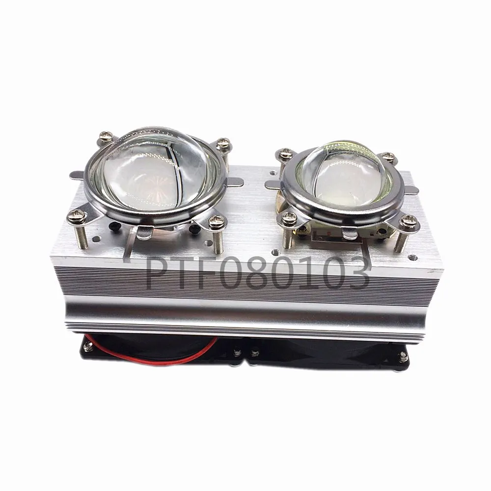 100W 200W High Power LED Heatsink cooling with fans 44mm Lens 60/80/90/120degree +Reflector Bracket