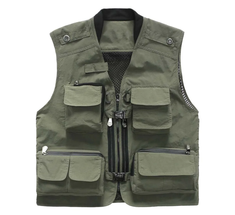 

Quick-Drying Vest Multi Pockets Photography Vest Adversting Waistcoat Pockets camera Man Vest Working Unifrom Men Women VT-020