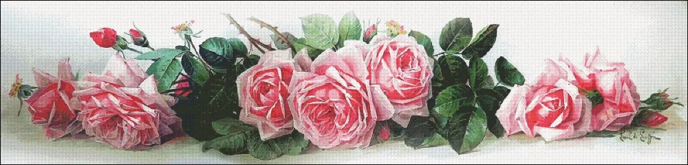 Needlework for embroidery DIY DMC High Quality - Counted Cross Stitch Kits 14 ct Oil painting - La France Roses