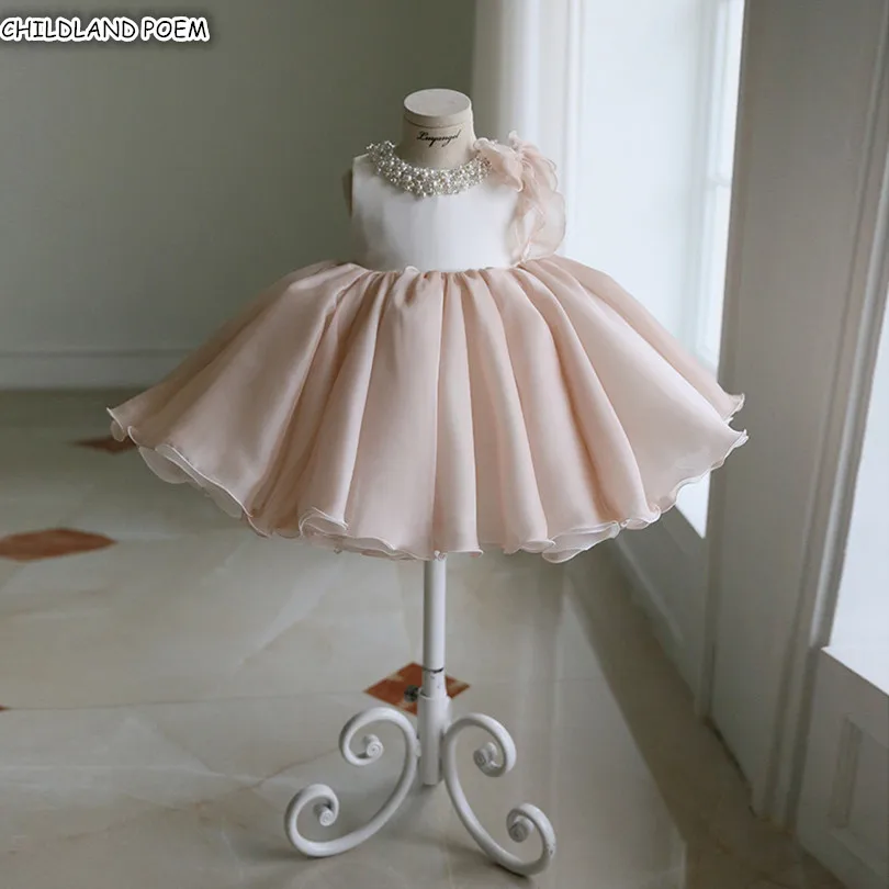 

Girls Dress Birthday Wedding Party Princess Kids Dresses For Girl Tutu Pearl Teenager Toddler Baby Christening Baptism Ball Gown