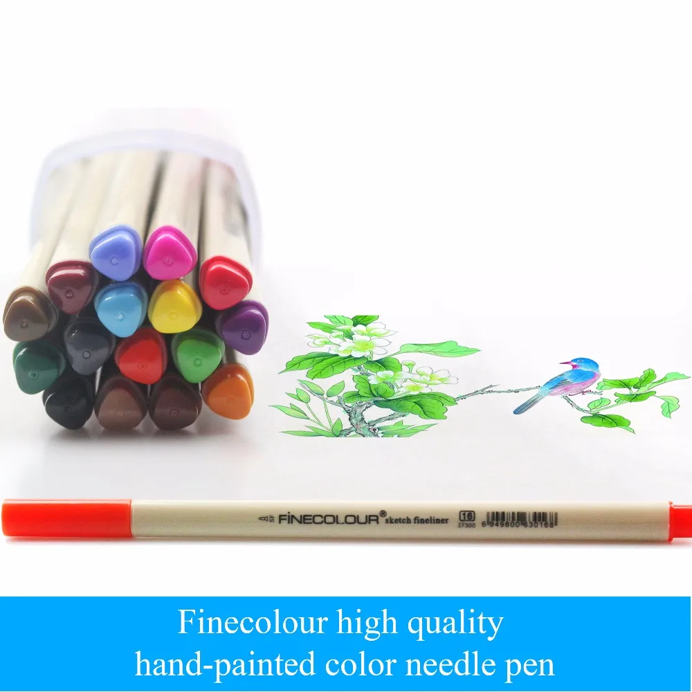 Finecolour EF300 Water-based Colored Fineliner 0.3mm 48 Colors Professional Sketch Drawing Art Markers