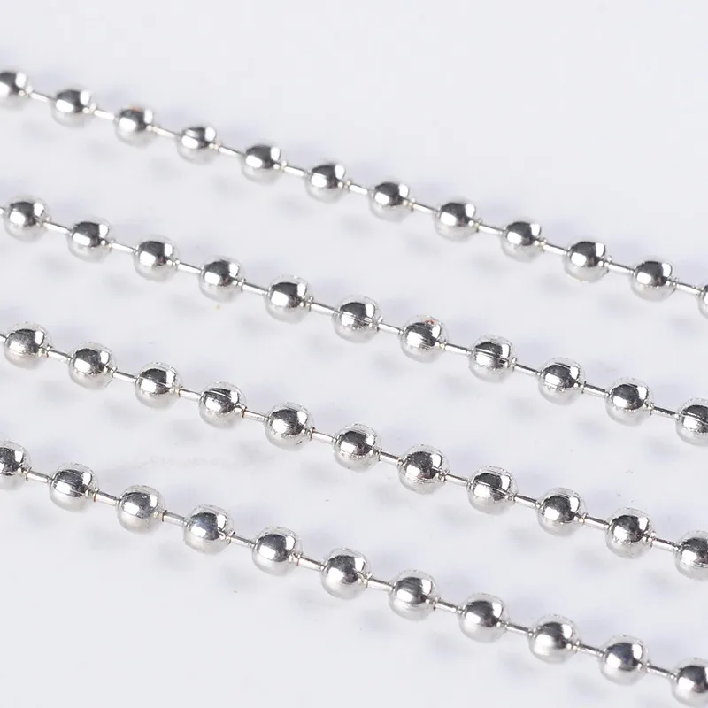 Pandahall 100M/Roll Iron Unwelded Ball Bead Chains for DIY Jewelry Making Necklace Bracelet; Come On Reel, Bead: 2.4mm F80