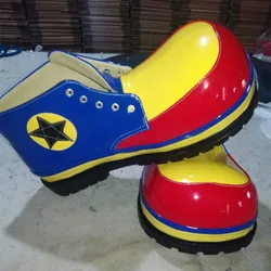 34cm PU cute clown shoes funny round head shoes for adults halloween cosplay carnival shoes magician accessories magic party