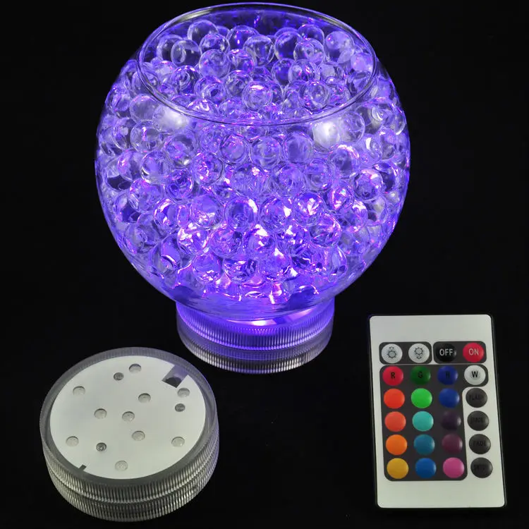 

3AAA Battery Operated IR Remote Controlled 10 Multicolors SMD LED Vase Light,Submersible Led Light,Waterproof Floralyte Light