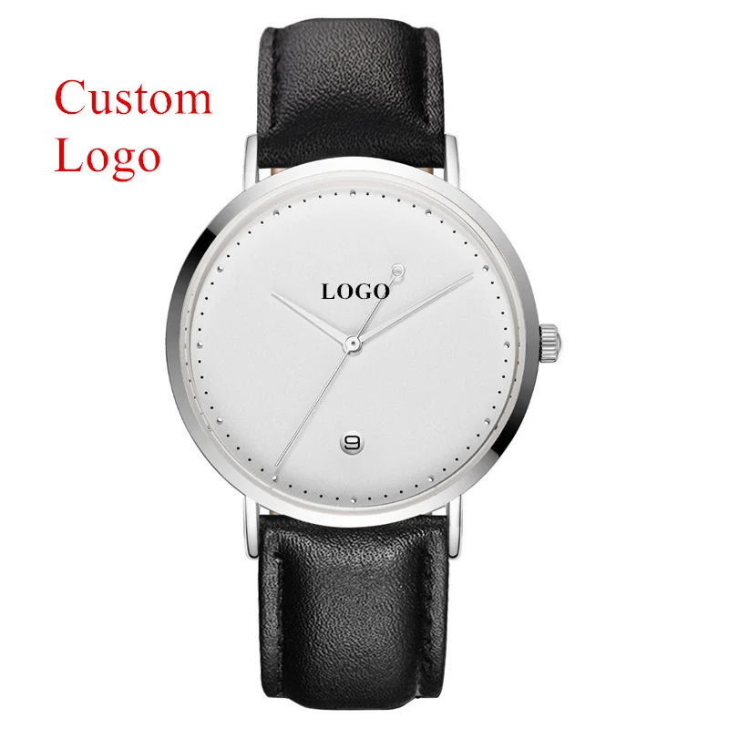 CL026 Custom Watch Wholesale Logo Engraved Simple White Watches OEM Designer Wrist Watch For Men