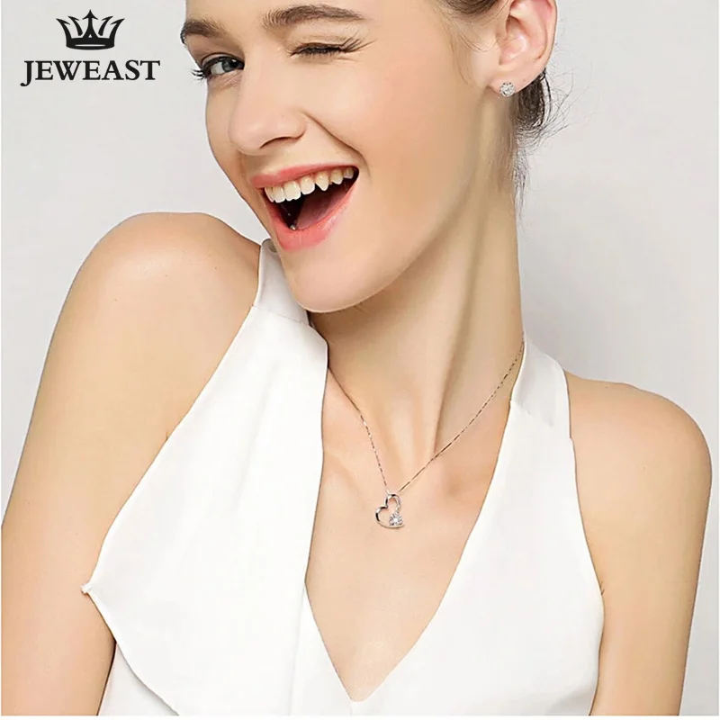 18K Gold Diamond Pendant Fashion women girl gift charm bone Simple Exquisite natural real solid good new hot sale party 