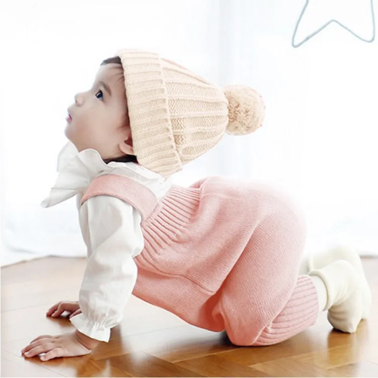 Infant Romper overalls For Newbaby pants Spring Autumn children bib pants little kids boys girls Knit Wool trousers toddler 3yrs