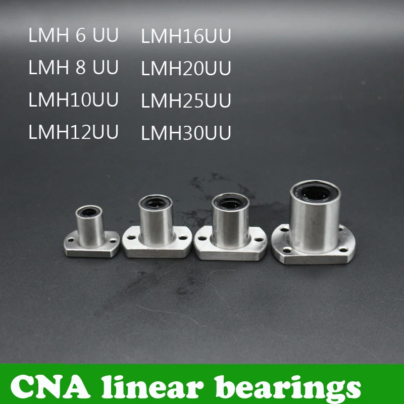 Hot 1pc LMH8UU LMH6UU LMH10UU LMH12UU LMH13UU LMH16UU LMH20UU LMH8LUU 8mm Flange Linear Bearing For CNC 3D Printer Linear Rod