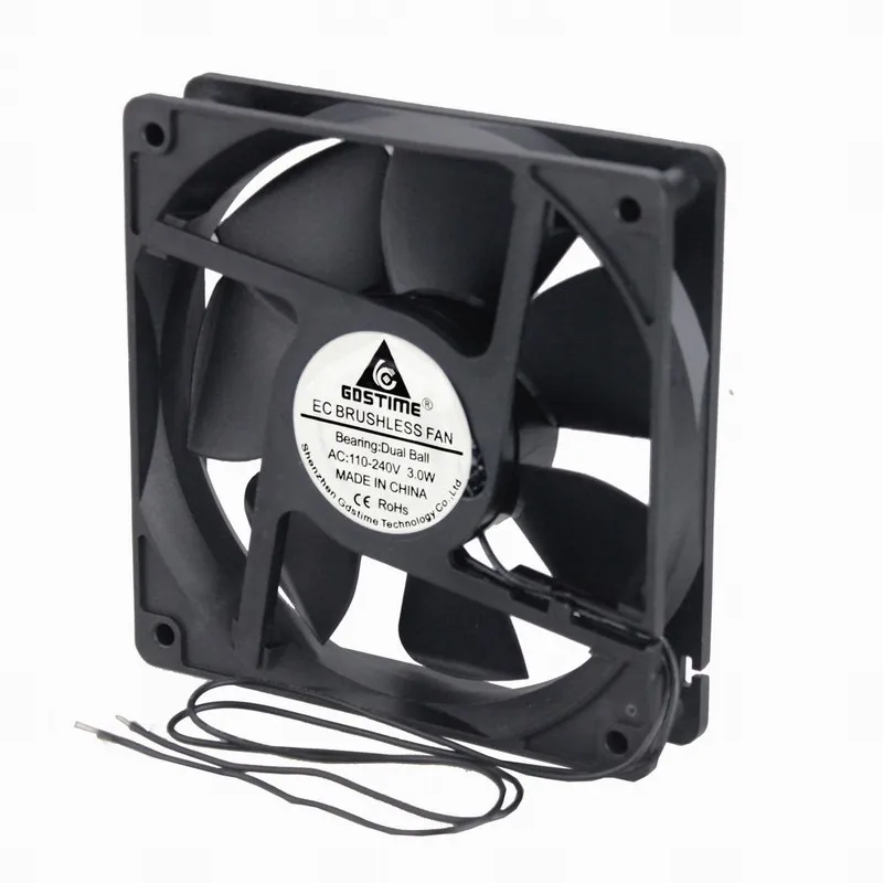 Gdstime 1 Piece 120*120*25mm EC Cooler Brushless Cooling Fan 120mm x 25mm 12cm Ball Bearing 3W AC 110V 120V 220V 240V 12025B