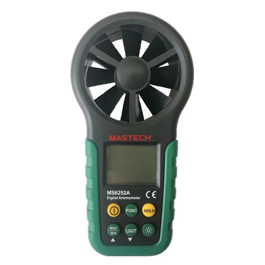 MASTECH MS6252A Digital Anemometer Wind Gauge Gage Environmental Wind Speed Meter Air Flow Tester with Bar Graph