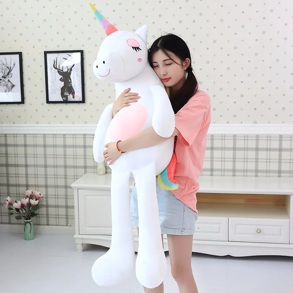 Hot New arrival large unicorn plush toys cute rainbow horse soft doll stuffed animal best toys for children girl gift christmas