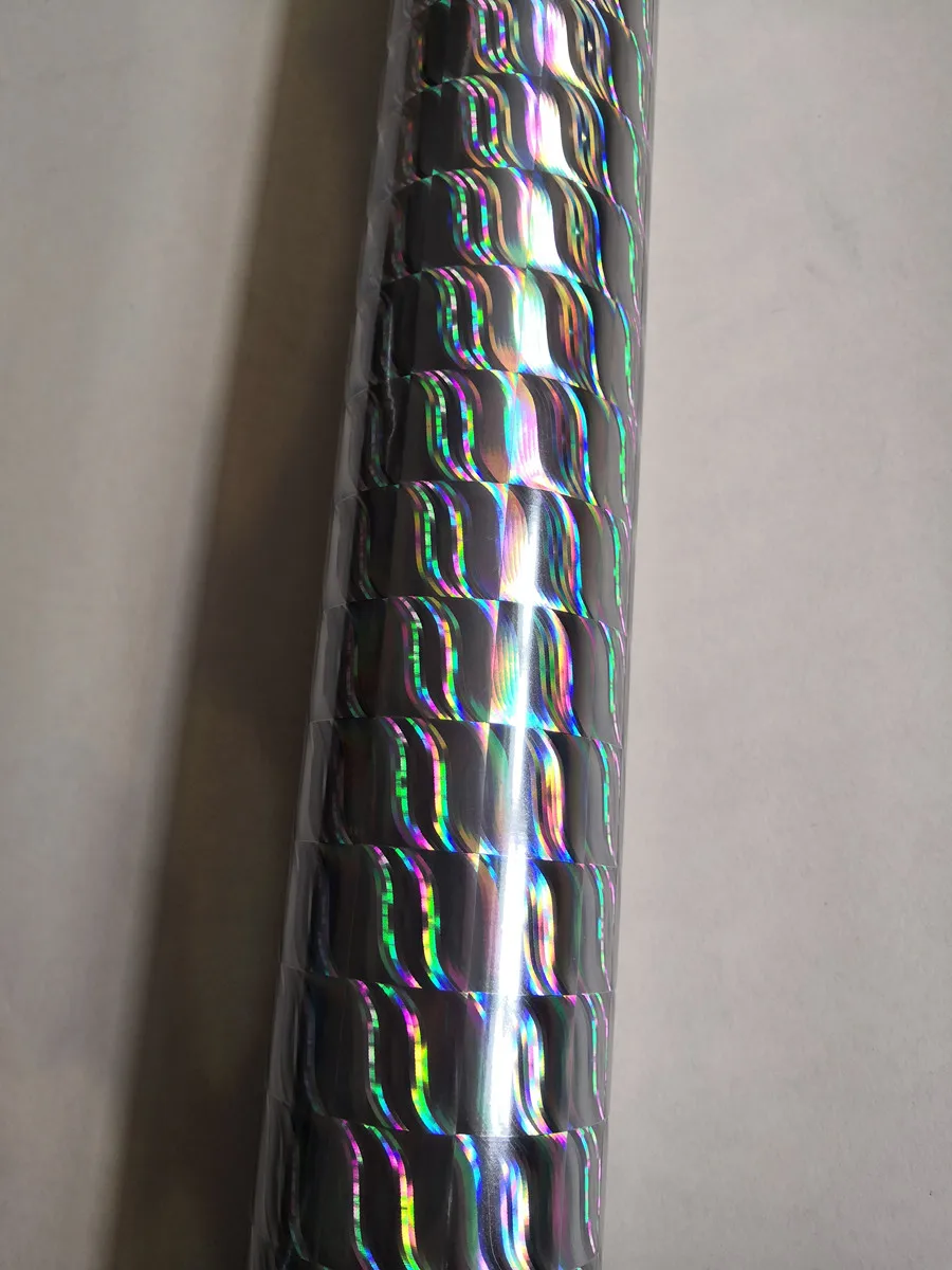 Holographic foil silver color surge pattern B11 hot press on  paper card label or plastic materials  stamping foil