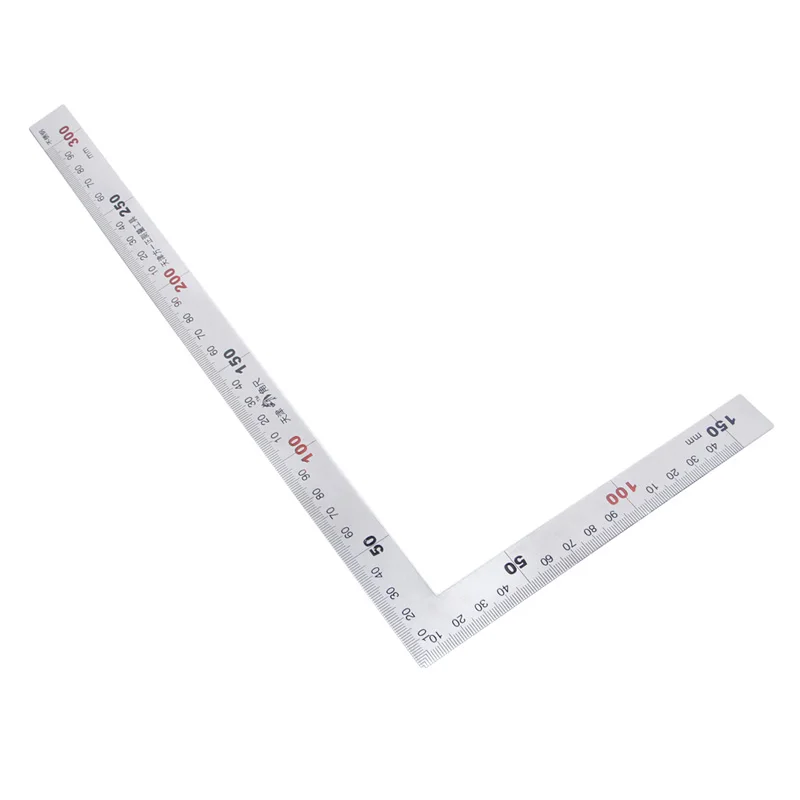 Shanwen Stainless Steel 15x30cm 90 Degree Angle Metric Try Mitre Square Ruler Scale