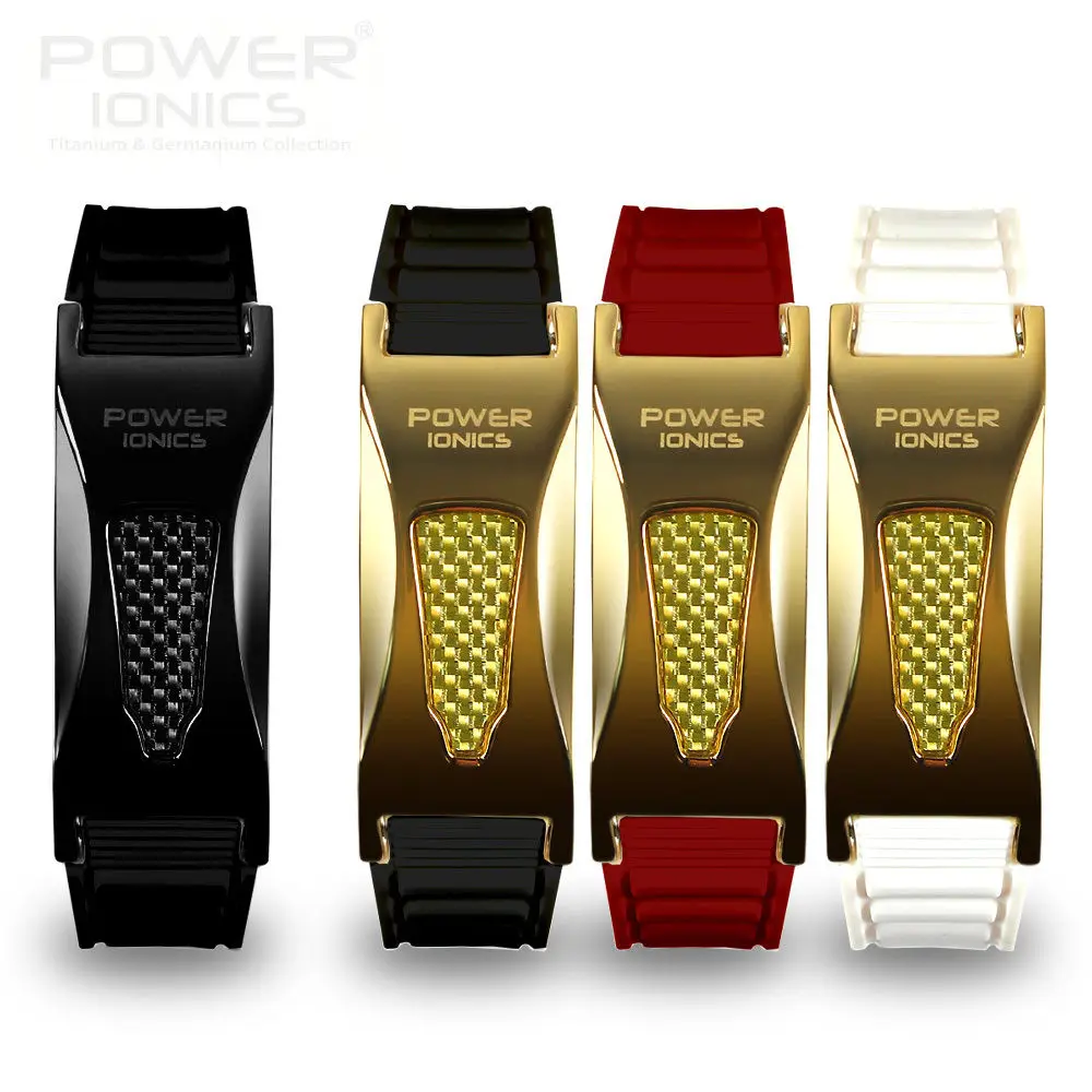 Power Ionics 3000ions/cc Ironman Titanium Germanium F.I.R Carbon Fiber Bio Golf Watch Bracelet Wristband Free Lettering Gifts