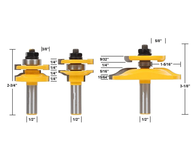 Imagem -02 - Ogee Rail & Estilo com Painel de Corte de Fundo Levantador Bits Conjunto de Brocas de Roteador-chwjw 12345