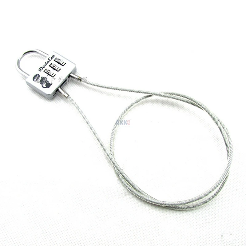 Wire rope password padlock travel luggage padlock laptop lock cute mini password lock