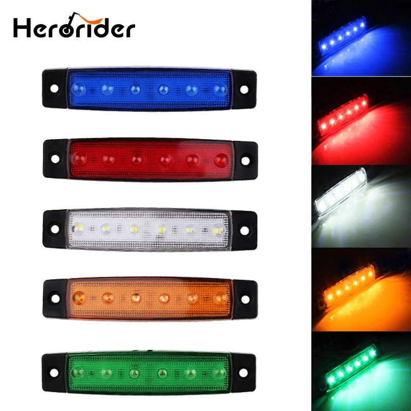 

12V 24V 6 SMD LED Car Bus Truck Trailer Lorry Side Marker Indicator Light Side Lamp Trailer Rear Tail Stop Turn Light