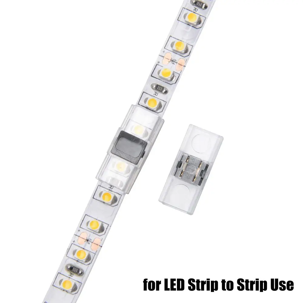 5pcs/lot 2pin LED Strip Connectors for 8mm 10mm IP20 LED Strip to Wire to Strip Power Use Welding Free Quickly Connect 3528 5050