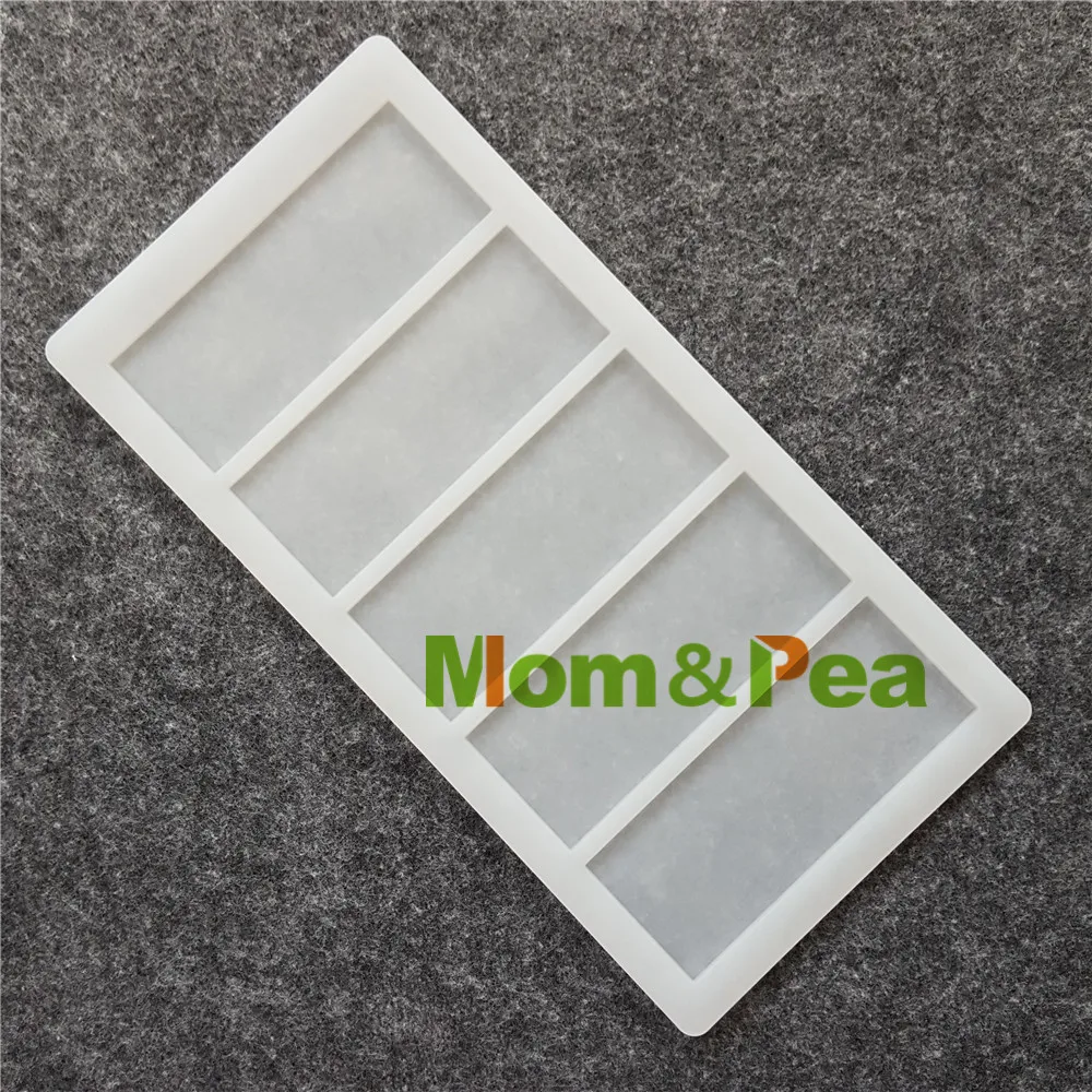 Mom & Pea-molde de silicona de 5 rectangulares para decoración de tartas, molde de Chocolate de alta calidad, CX107