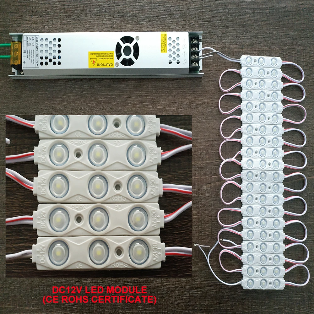 LED 모듈 Rohs 20 개/몫 12V 방수 IP65 1.5W 3leds/pcs LED 모듈 조명 광고 간판 백라이트