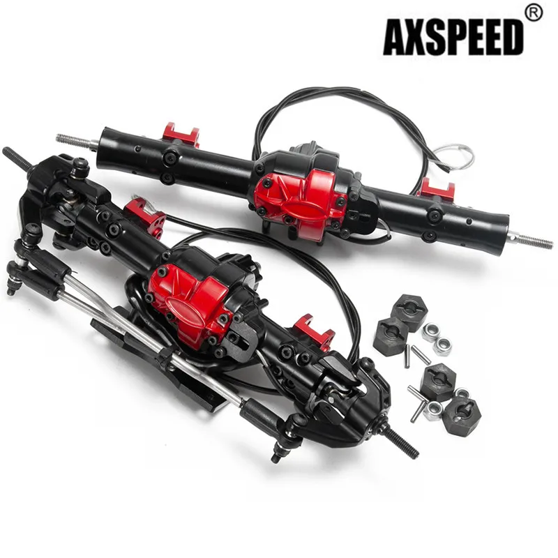 AXSPEED Cimbing Car Metal Front & Rear Axle with Differential Lock Assembly Set for 1/10 D90 TF2 RC Crawler Car Upgrade Parts