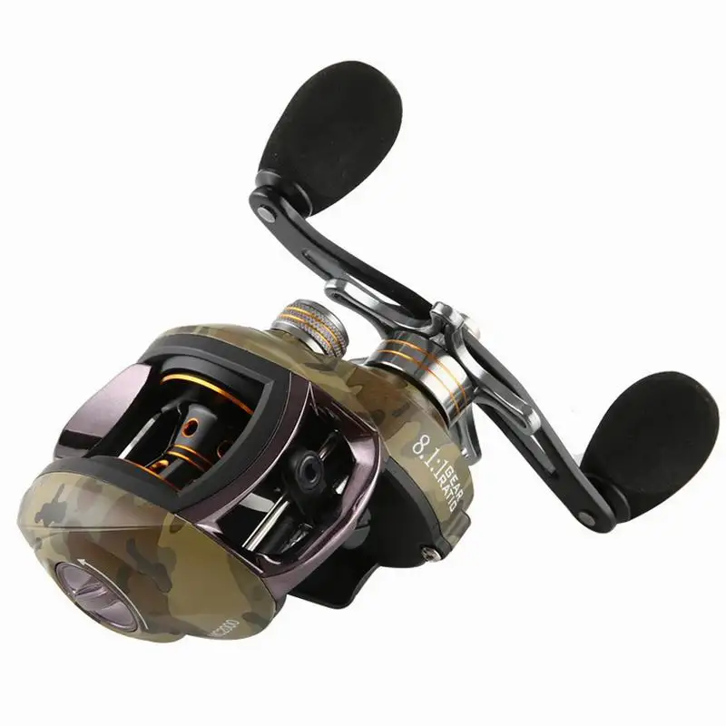 DIAODELAI Lure Fishing Reel Bait Casting Baitcast Ratio 8.1:1 Brake Force 8Kgs Magnetic 13 or 18 Bearings 4 Types Left or Right