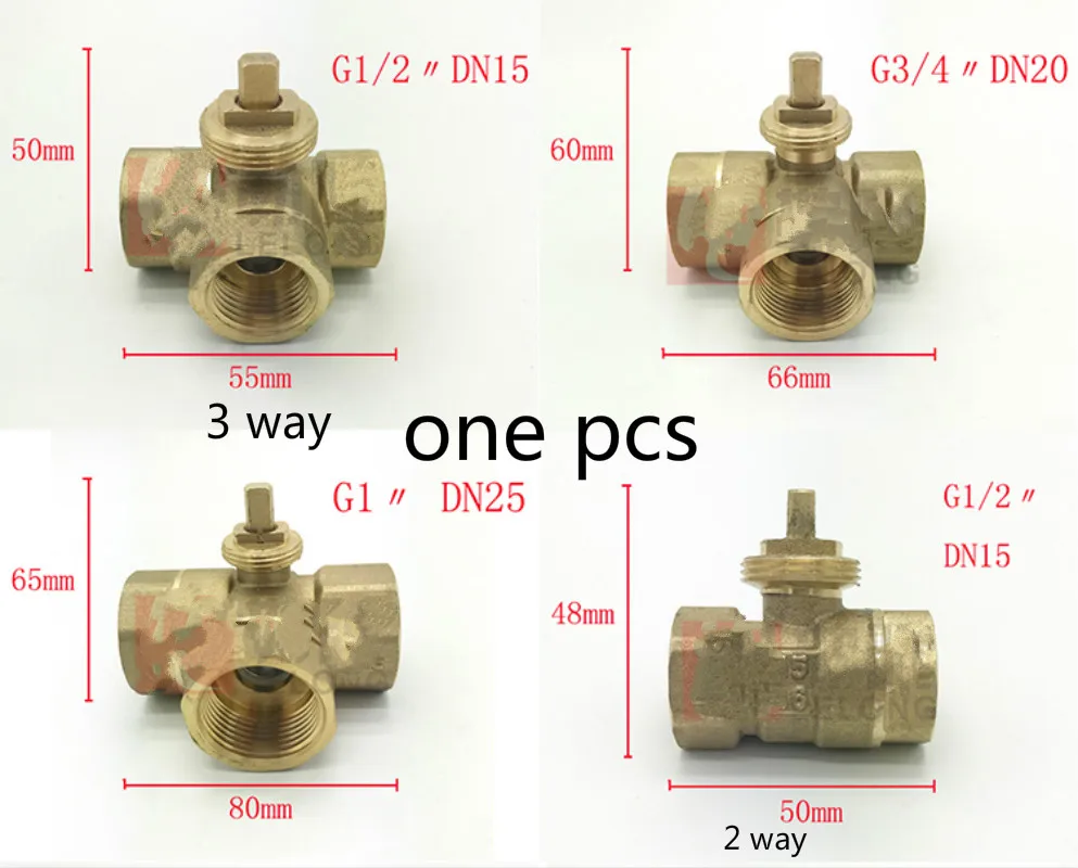 2 way 3 way brass ball valve DN15 DN20 DN25 DN32 DN40 DN50