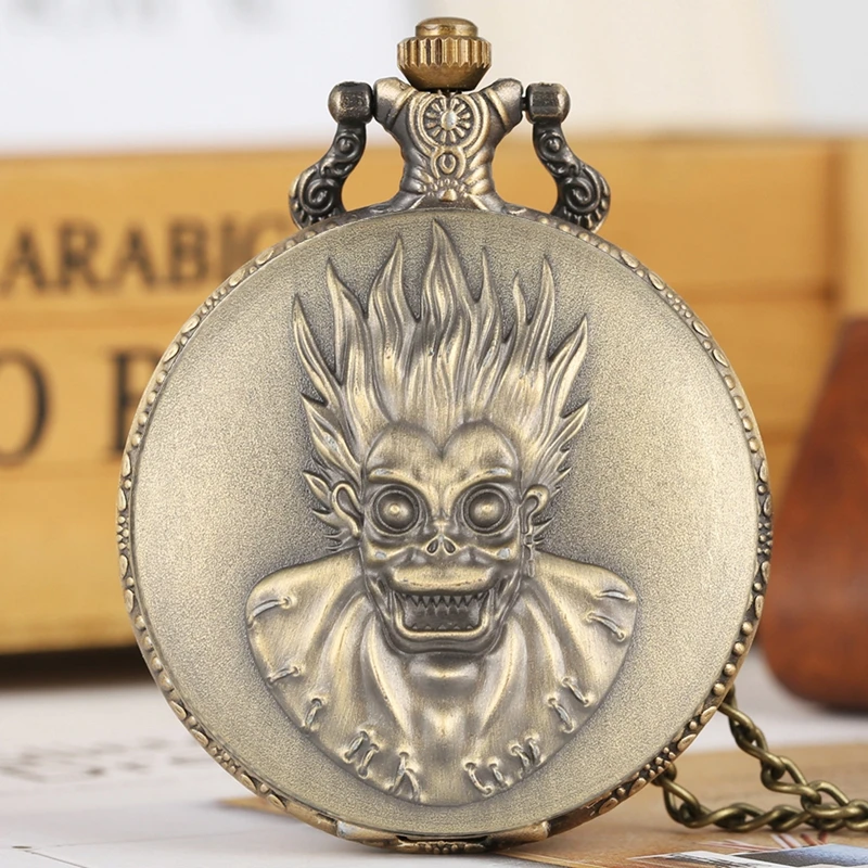 Retro Creative Monkey King Big Eyes Quartz Pocket Watch Steampunk Chain Necklace Pendant Antique Collection Gifts for Men Women