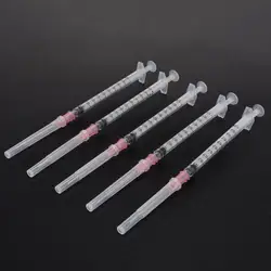 5 set Punta Smussata Siringa 1ml Colla Siringa In Acciaio Inox Aghi di Erogazione Siringa & Blunt Punta Dell'ago 18 Gauge 1.5 