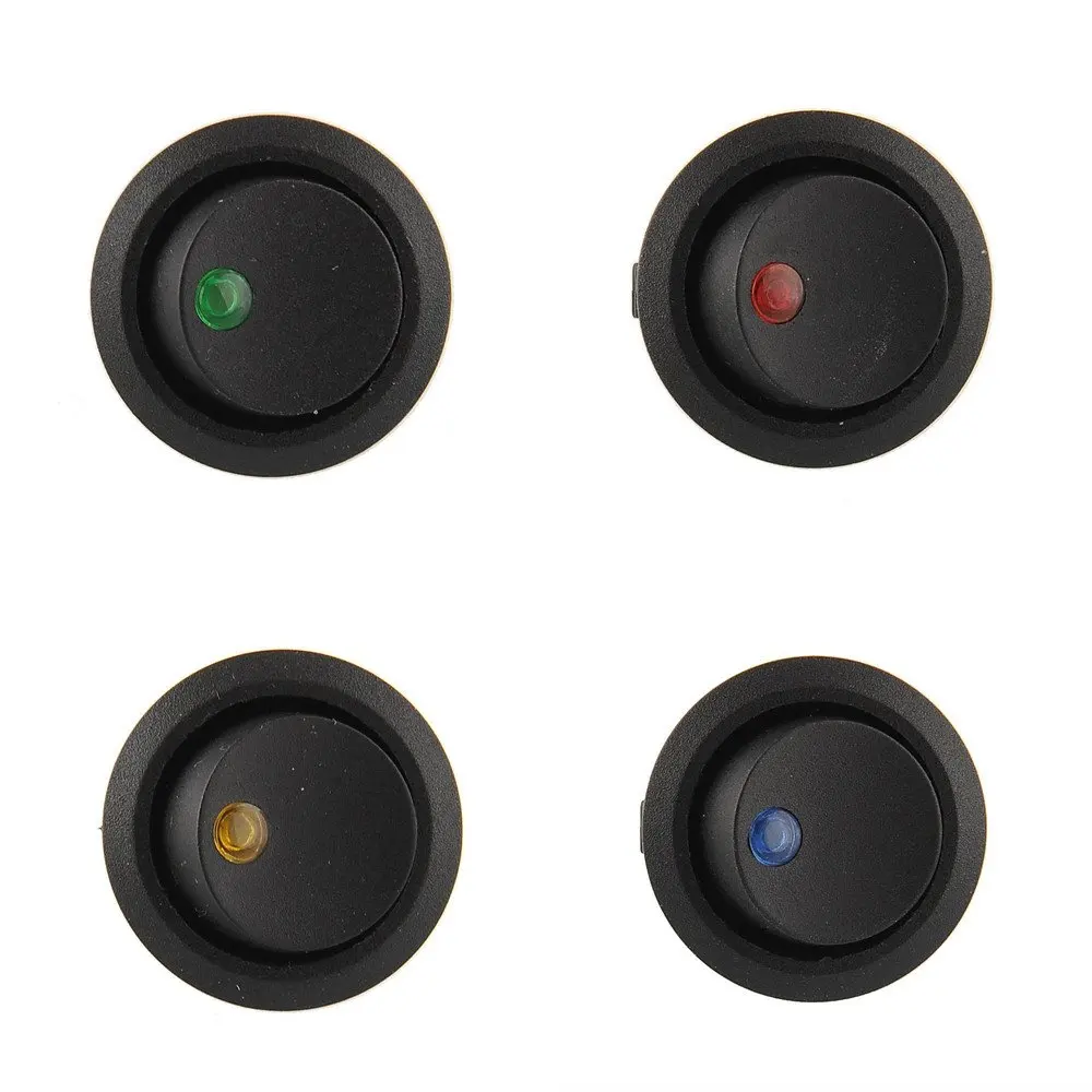 3pcs LED Switch 3 pins ON-OFF Rocker Switch 12V led rocker switch Led Dot Light LED illuminated Car Dashboard Dash Boat Toggle