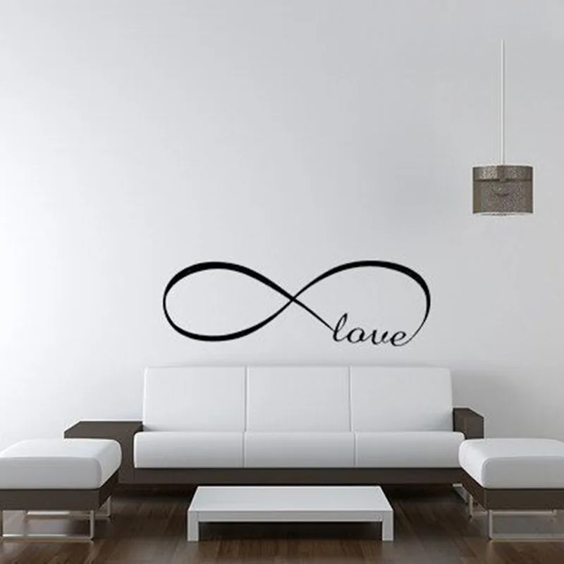 Love Infinity Wall Stickers Home Decor Bedroom Decor Infinity Symbol Word Vinyl Art Mural Couple Room Decal Wallpaper Decoration